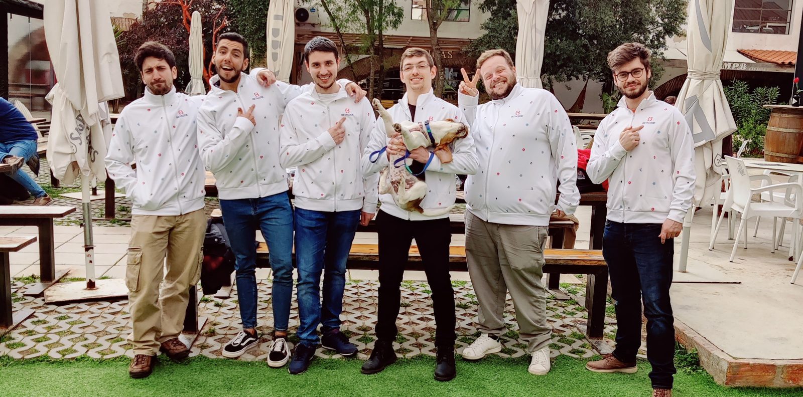 The Betacode team in branded jackets